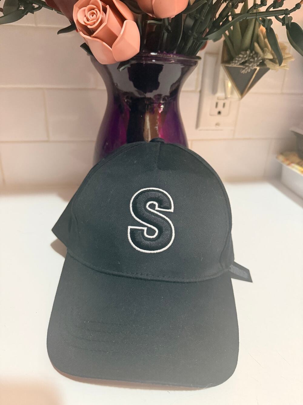 Primark Strapback Hat Black Adjustable Embroidered S Logo